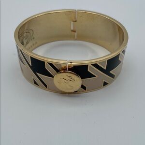 Spartina 449 Gold Black Cream Geometric Bangle